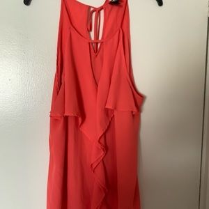 Pink ruffles tank top